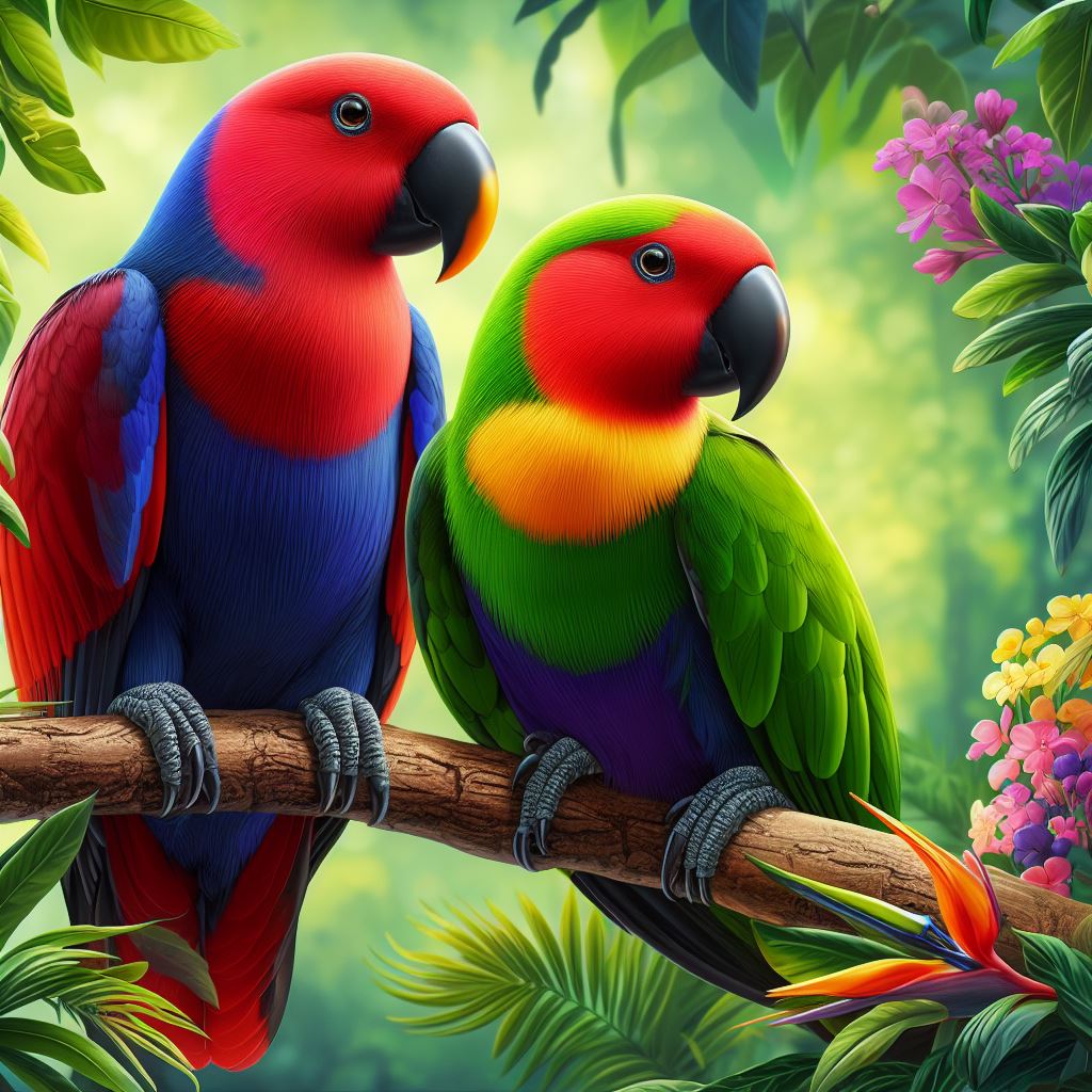 Eclectus Parrots birds